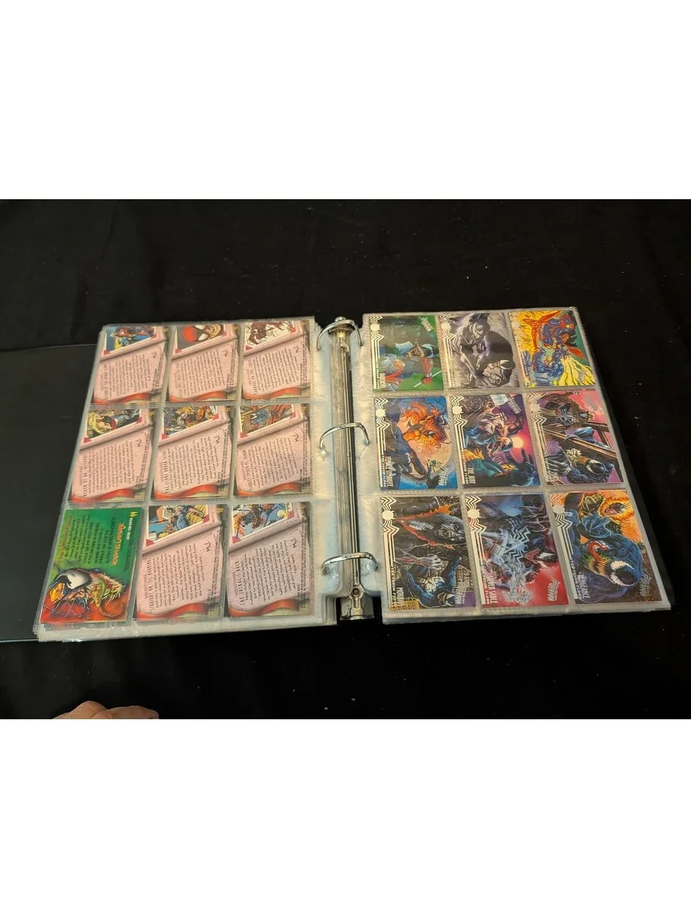 Vintage 1990s Marvel Spider-Man Trading Cards Collection in Binder - Full Series